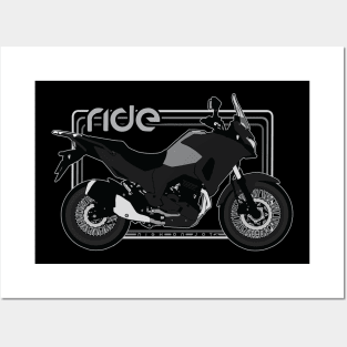 Ride kawasaki versys x-300 19 bw Posters and Art